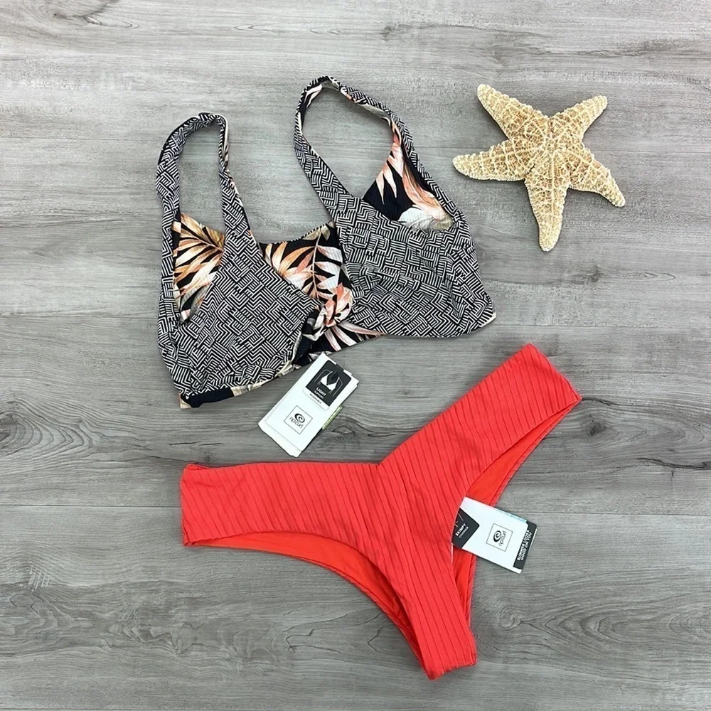 ☀️RIP CURL☀️ reversible HAVANA TWIST CROP PREMIUM SKIMPY HIPSTER BIKINI …
